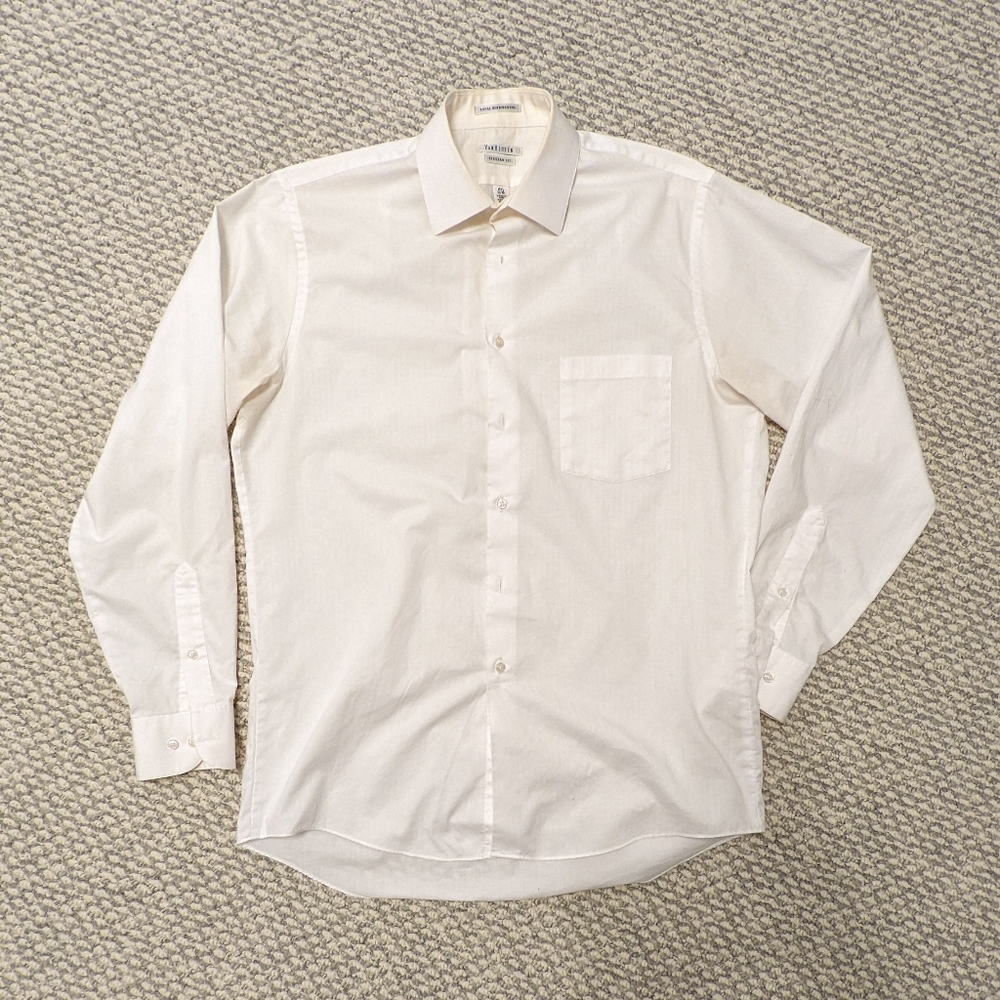 Van Heusen Royal Herringbone Regular Fit Dress Shirt – White (15.5 34/35)